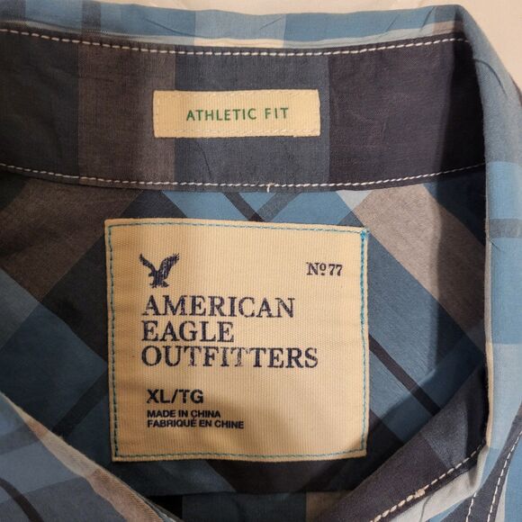 AE Athletic Fit Plaid Button-Up Shirt - Picture 4 of 4